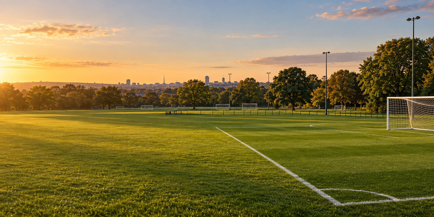 Sheriff Youth Club crest over Fairview Park football pitches in Dublin