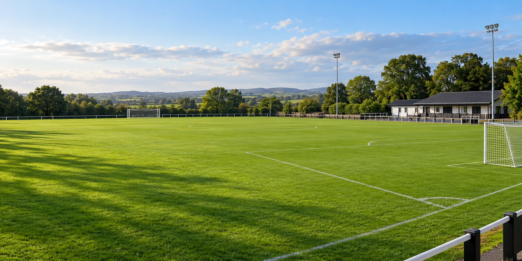 Albion Rovers FC crest over Muirdeach Park football pitches in County Louth